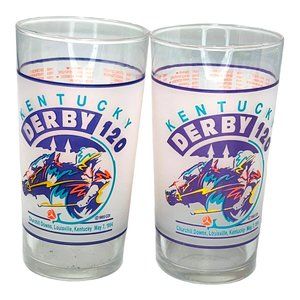 Kentucky Derby 120 1994 Set of 2 Vintage Drinking Glasses
